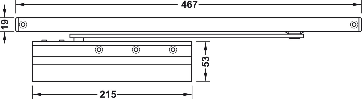 Üst kapı kapatıcı, Startec DCL 84, kılavuz raylı, EN 3 2