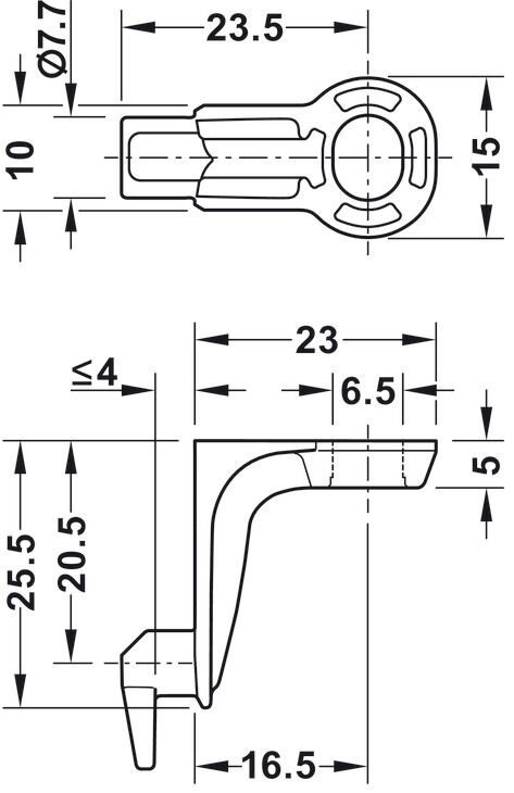 Arka panel bağlantı elemanı, Arka Panele Kancalamak İçin, Uzunluk 24 Mm 2