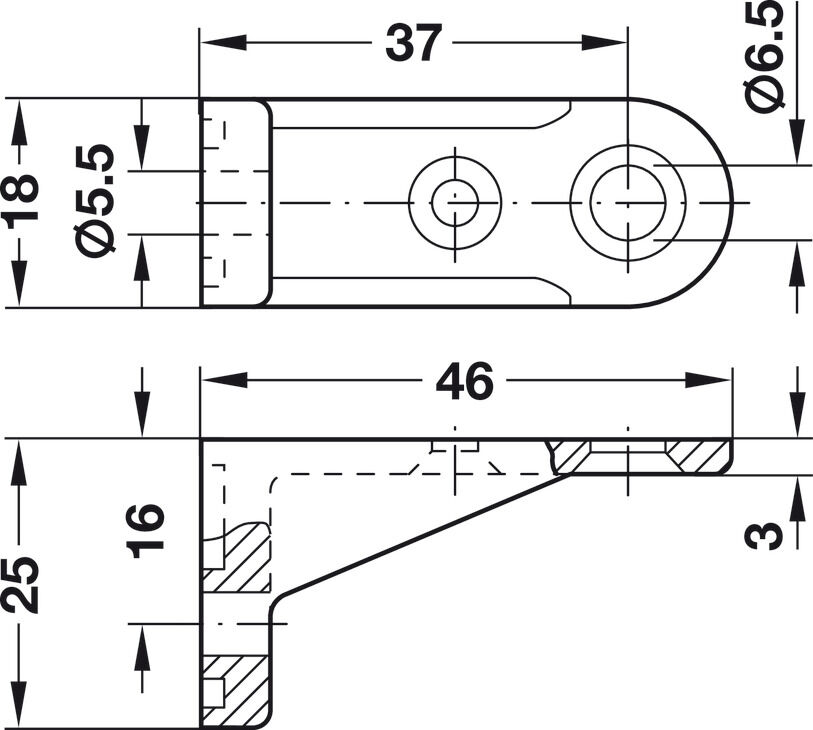 Arka panel bağlantı elemanı, Arka panele vidalanarak montaj için 2
