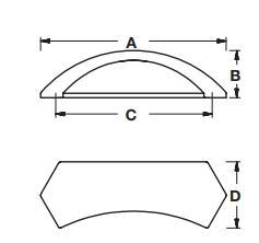 NOVE Kulp parlak altın 96mm 3