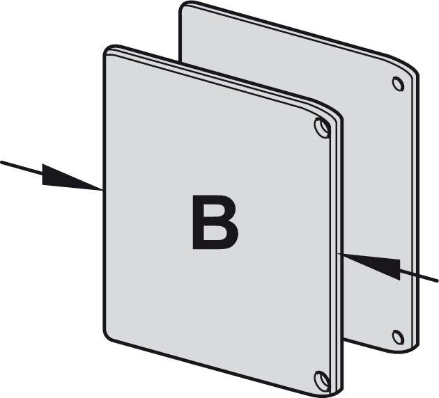 Uç kapak seti, panel Ⓒ ve taşıyıcı ray ① için