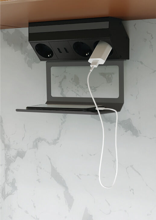 Priz Sistemi, Häfele POWER SHELF, 3 x Priz, 2 x USB-A