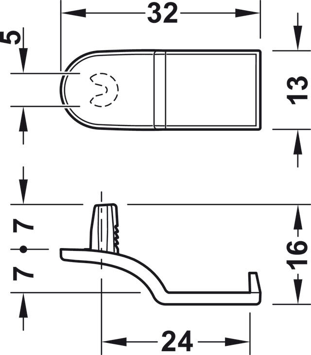 Arka Panel Bağlantı Elemanı, HÄFELE RPC D 5/24, Plastik 2