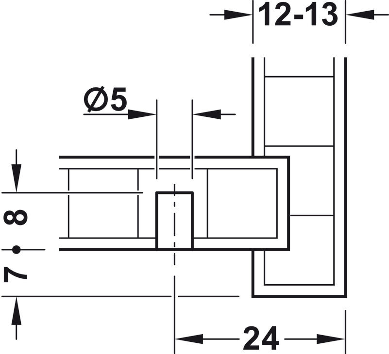 Arka Panel Bağlantı Elemanı, HÄFELE RPC D 5/24, Plastik 3