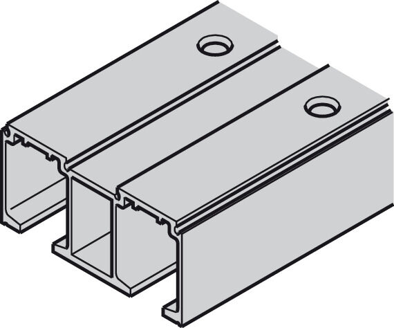 Çift taşıyıcı ray, Önceden delinmiş, G x Y: 81 x 33 mm