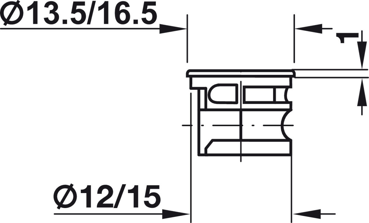 Bağlantı gövdesi, Häfele Minifix® 15, zamak, faturalı 3