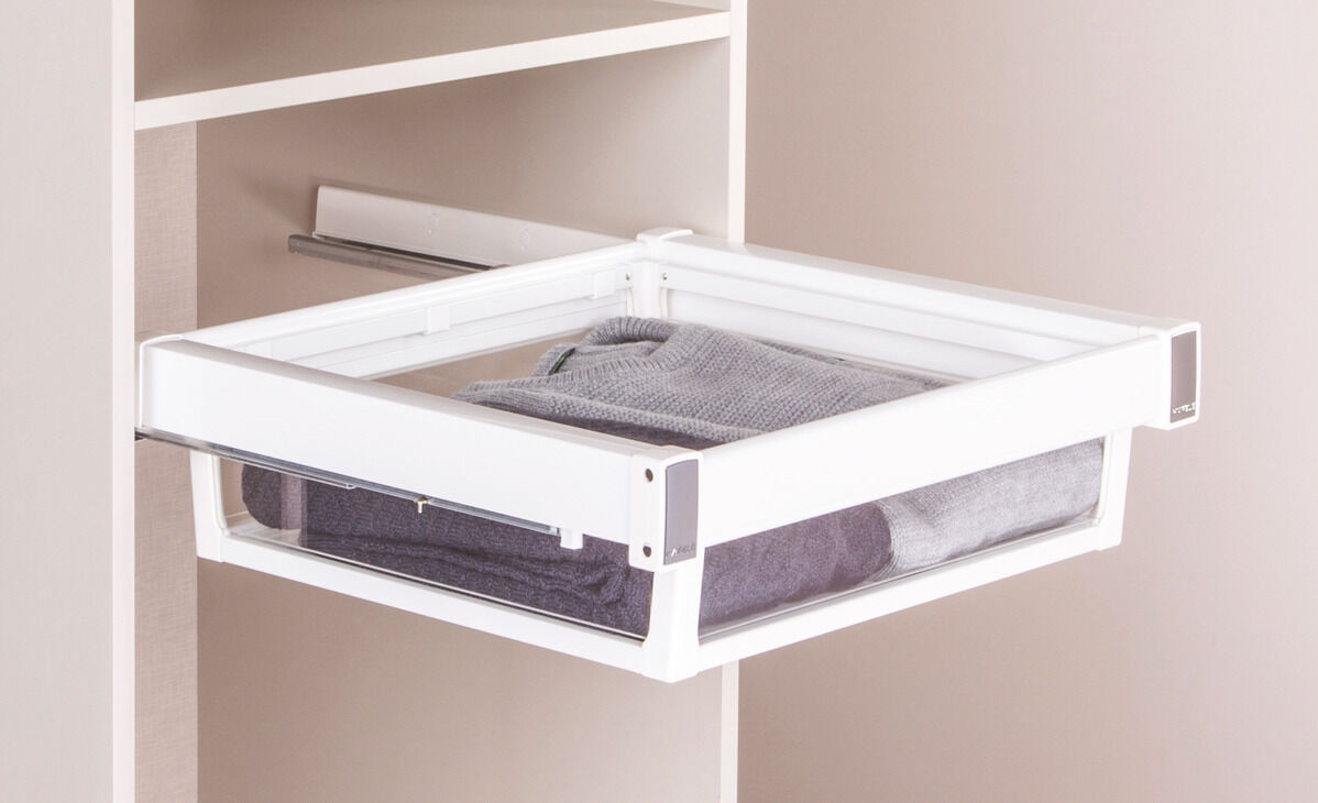 Gardırop Çekmecesi, HÄFELE SELECT, Tam Açılım Yavaşlatıcılı Gizli Ray