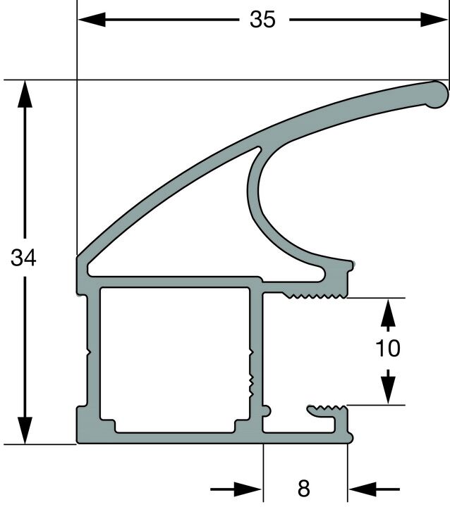 ADoor-10 handle prof, Black mat, 2.7mt 4