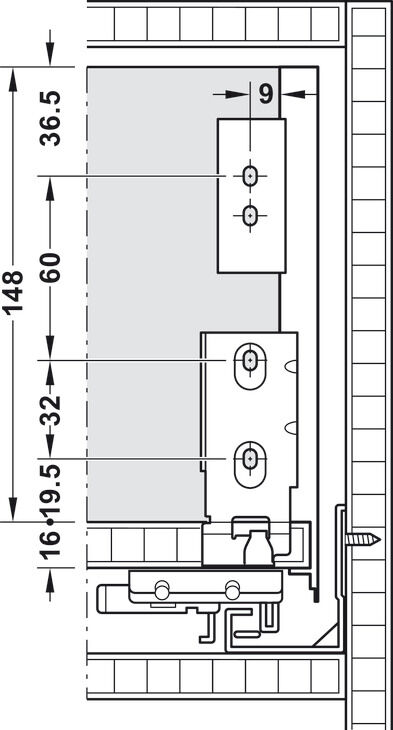 Çekmece kenarları, Matrix Box Slim A, çekmece yan yüksekliği: 175 mm 3