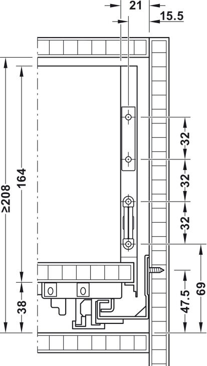 Çekmece kenarları, Matrix Box Slim A, çekmece yan yüksekliği: 175 mm 2