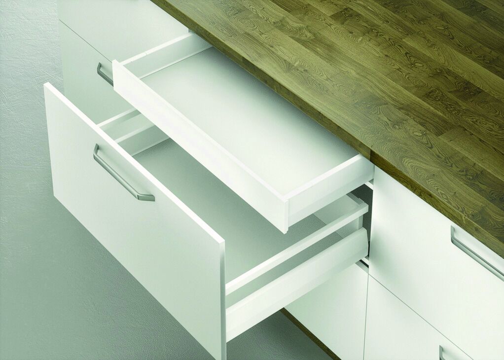 Çift Yanaklı Çekmece Sistemi, HÄFELE Matrix Box P, İç Çekmece Seti, 18 mm Ahşap Kalınlığı İçin 2