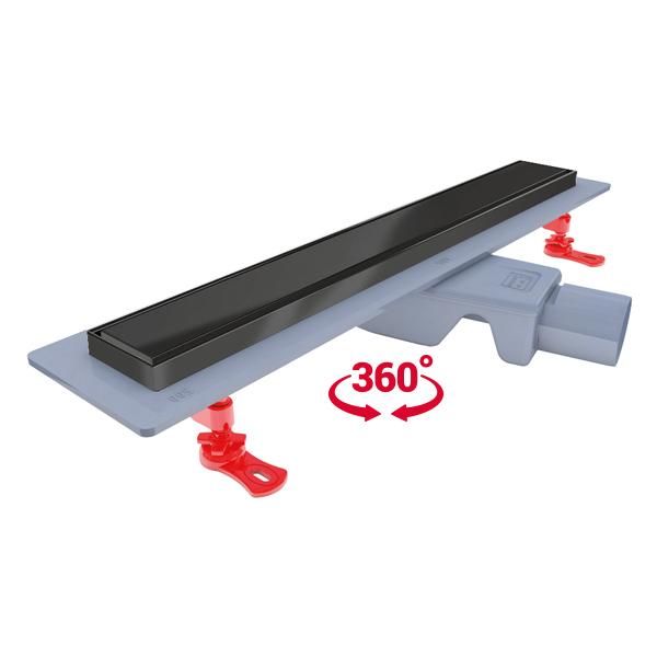 FLOWLINE Duş kanalı,Ø50,400mm,m.siyah