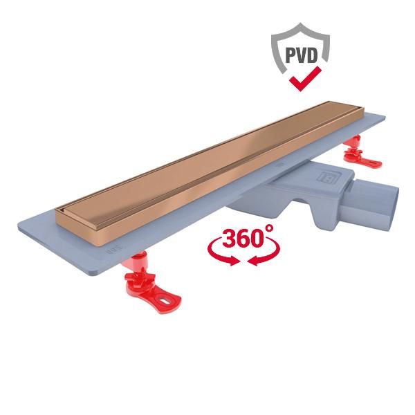 FLOWLINE Duş kanalı,Ø50,400mm,p.rose