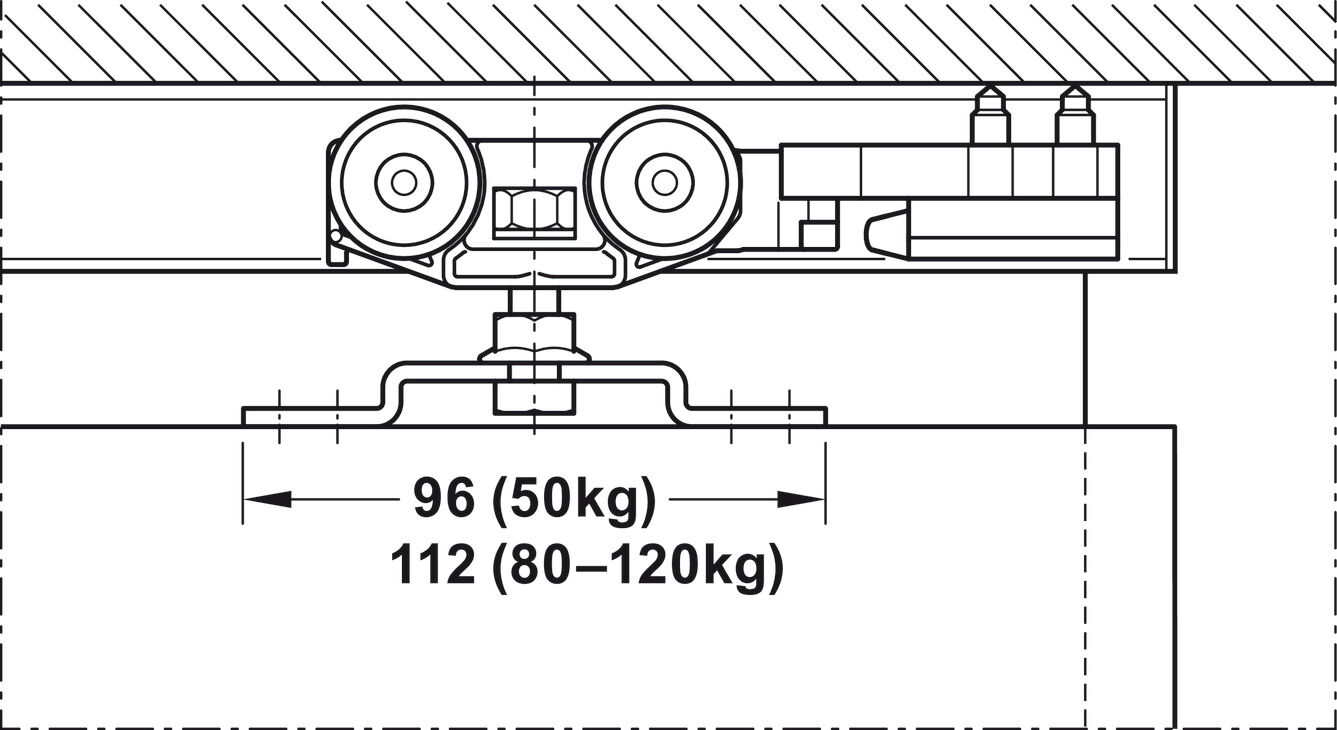Kayar kapı donanımı, 120A 2