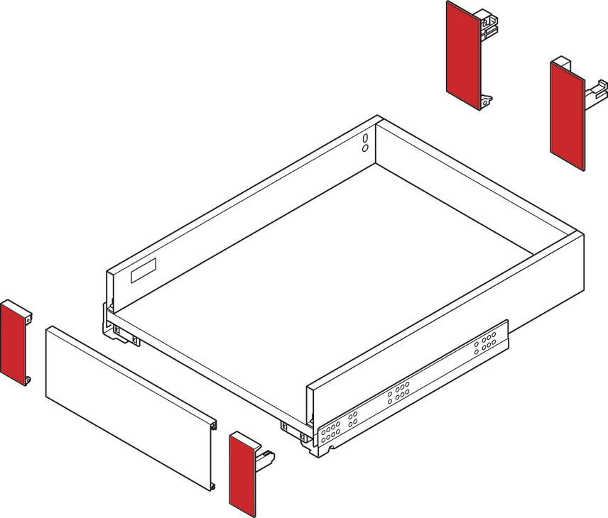 Ön sabitleme braketi seti, İç Çekmece İçin, Häfele Matrix Box Slim A 4