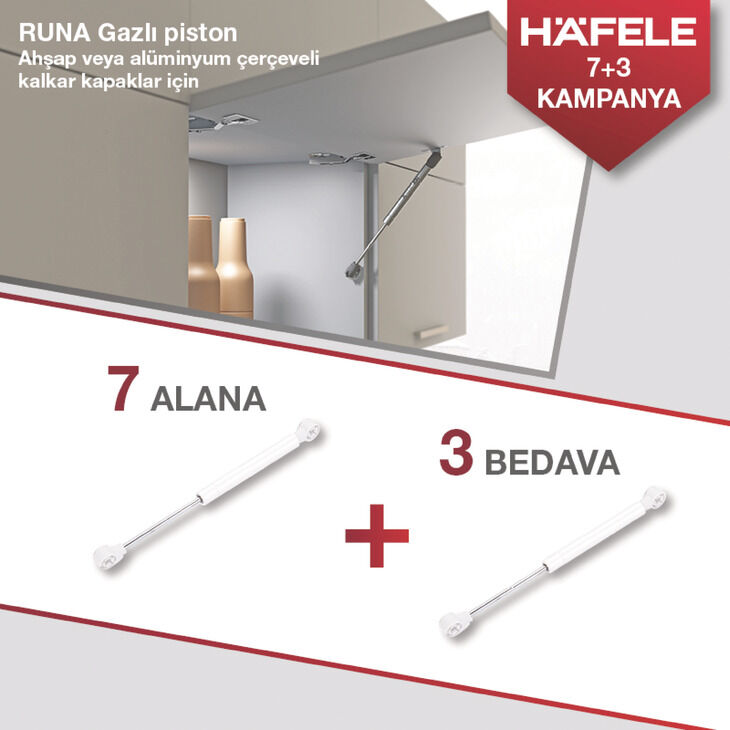 Gazlı Piston, HÄFELE RUNA, Ahşap Veya Alüminyum Çerçeveli Kapaklar İçin