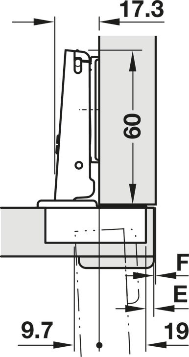 Gizli Menteşe, Häfele Metalla 510 A/SM 94° 2