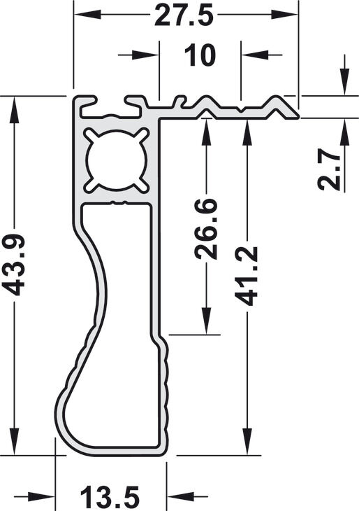 Kulp Profili, Häfele Slido F-Handle26 A3, alüminyum, kayar kapılar için 3