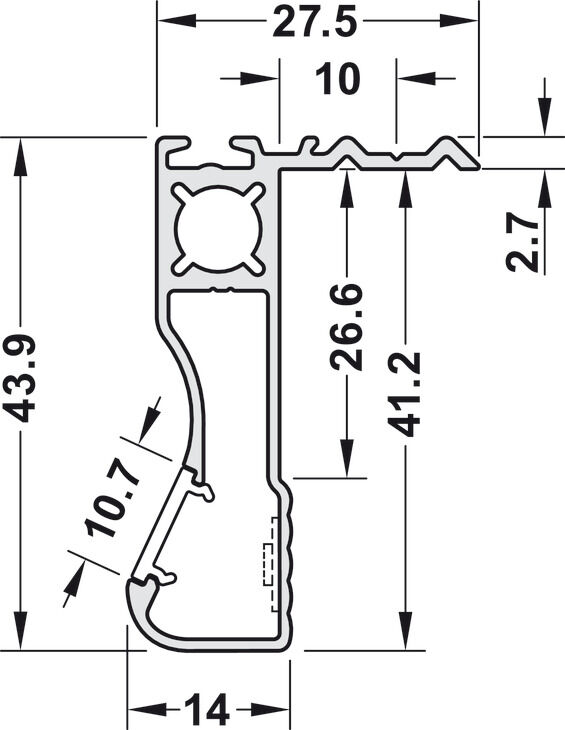Kulp Profili, Häfele Slido F-Handle26 A3 LED, alüminyum, kayar kapılar için 4