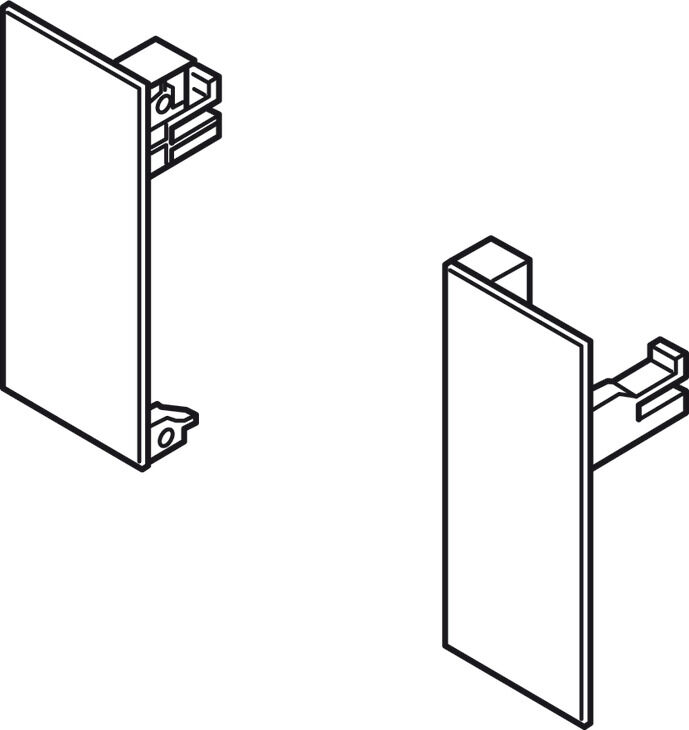 Uç kapaklar, Häfele Matrix Box S, Ön sabitleme braketi seti
