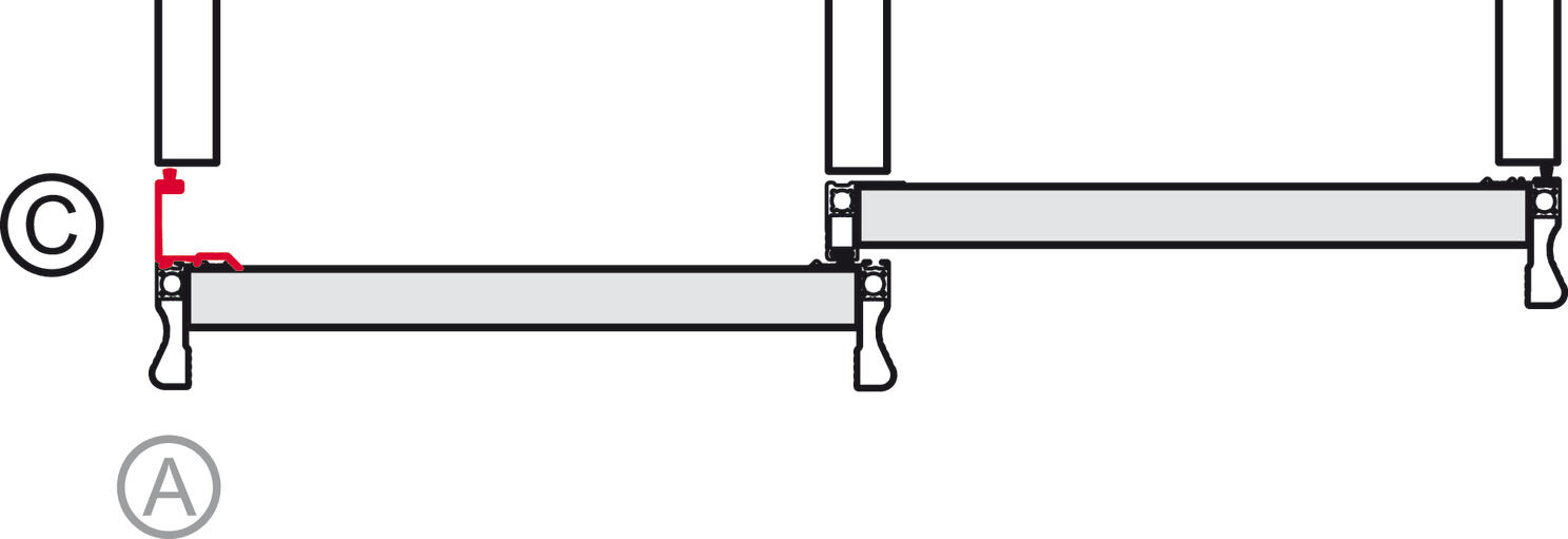 Ara Çubuk Profili, Häfele Slido F-Handle26 C alüminyum, kayar kapılar için 4
