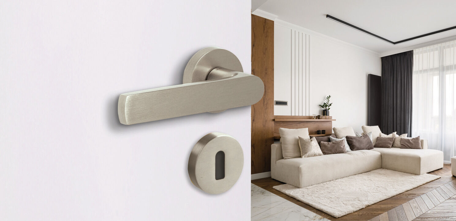 Kapı Kolu Seti, HÄFELE MERIT II, Alüminyum / Zamak, Yuvarlak Rozet