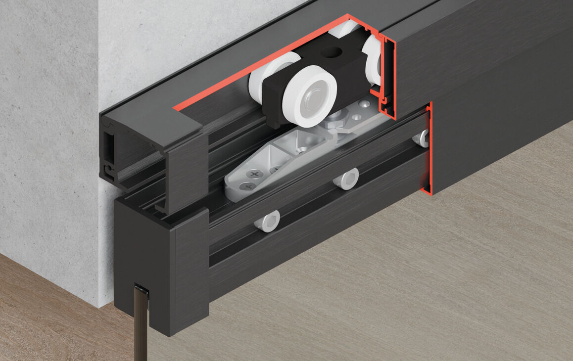 Kayar kapı donanımı, Slido D-Line11 80L, taşıyıcı raysız set