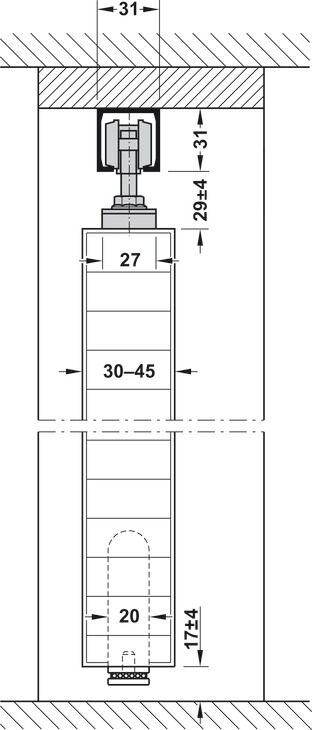 Kayar kapı donanımı, Häfele Slido D-Fold871 50K, set 4