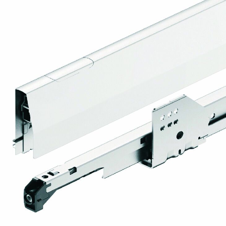 Çift Yanaklı Çekmece Sistemi, HÄFELE Matrix Box P, Bordürlü İç Çekmece Seti, cam ön profilli, 18 mm Ahşap Kalınlığı İçin