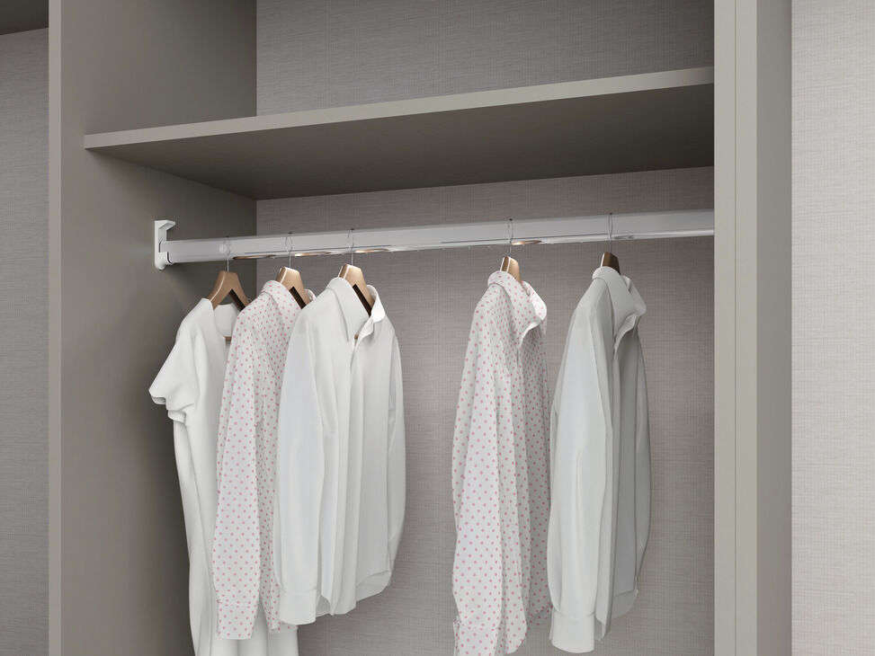 LED Işıklı Askı Borusu, HÄFELE DRESS LINE, Elektrikli, Hareket Sensörlü, Alüminyum
