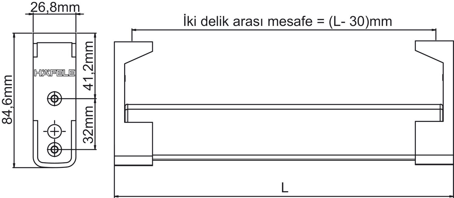 LED Işıklı Askı Borusu, HÄFELE DRESS LINE, Elektrikli, Hareket Sensörlü, Alüminyum 3