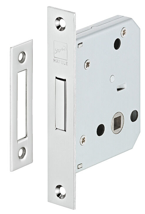 Gömme sürgülü kilit, menteşeli kapılar için, Startec, banyo/WC, seren mesafesi 55 mm