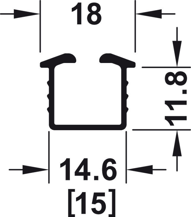 Taşıyıcı ve kılavuz ray, Häfele Slido F-Line18 50A için