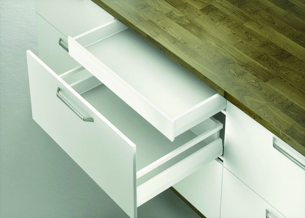 Çift Yanaklı Çekmece Sistemi, HÄFELE Matrix Box P, İç Çekmece Seti, 18 mm Ahşap Kalınlığı İçin 2