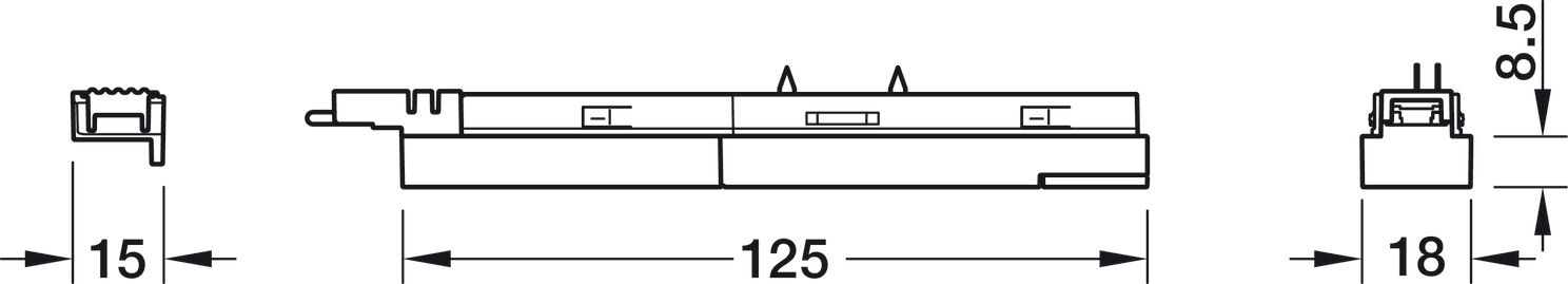 Adaptör, Häfele Lighting OneCable Connect, Şerit LED aydınlatma için, Ton ayarlı beyaz 24 V 2