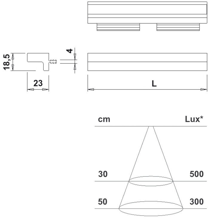 Aydınlatmalı Profil Kulp, HÄFELE SKYLINE 18, LED, 12 V,Alüminyum 2