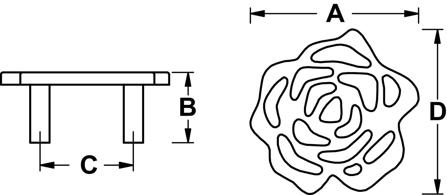 Düğme Kulp, HÄFELE ROSE, Zamak 2