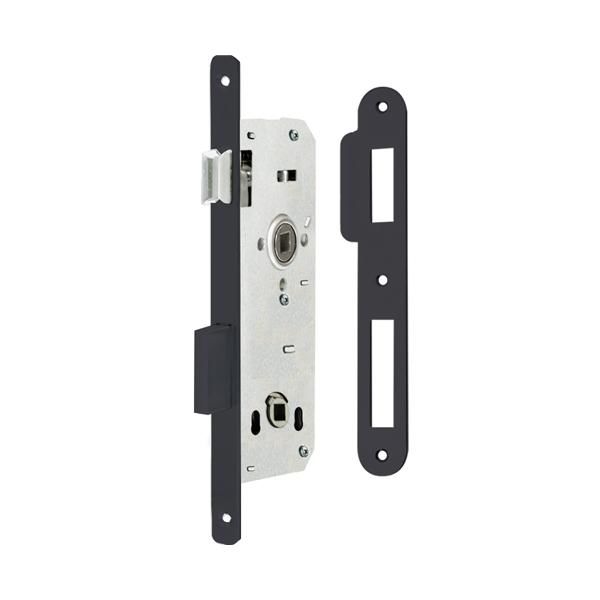 H40.01 Gömme Kapı Kilidi WC Tipi Mat Siyah 40/18mm