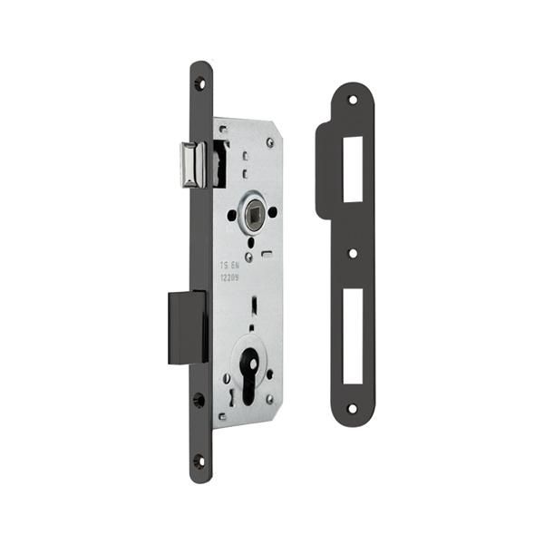 H40.01 Gömme Kapı Kilidi Barelli Tip Mat Siyah 40/18mm
