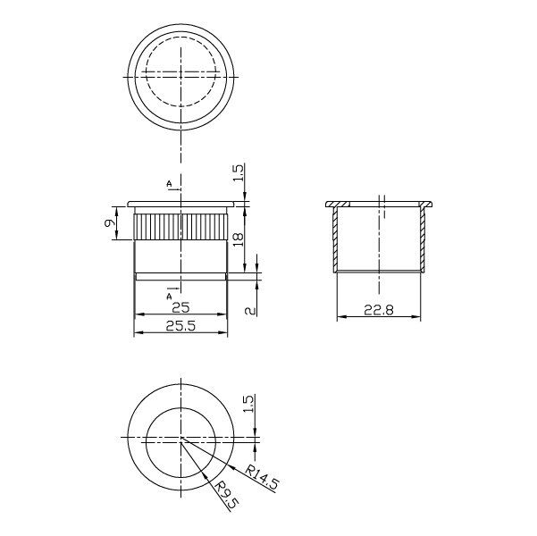 POCKET Gizli kulp yuvarlak mat nikel 3