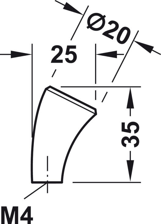 Düğme Kulp, HÄFELE ARCO JR, Zamak 3