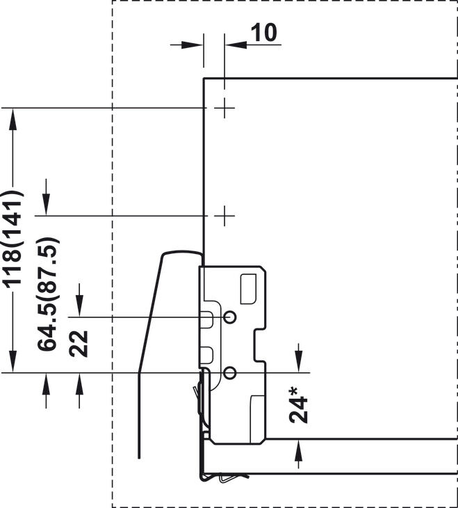 Cam panel, Häfele Matrix Box P 4