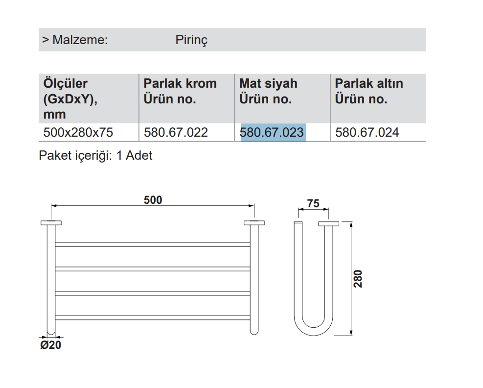 TALVO Raflı havluluk, mat siyah 2