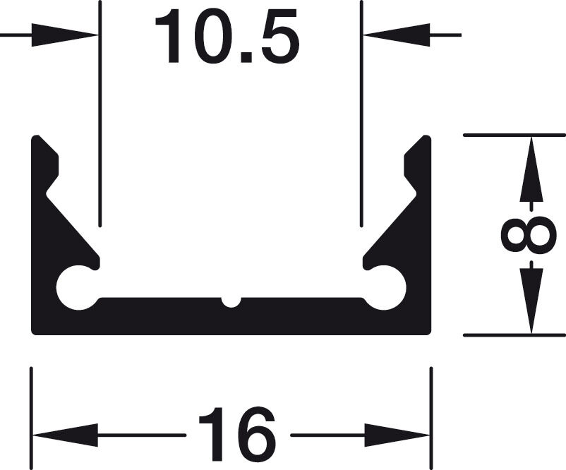 Alttan montaj için profil, 8 mm şerit LED aydınlatmalar için kavisli profil 4104 2