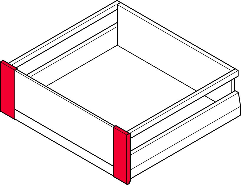 Çift Yanaklı Çekmece Sistemi, HÄFELE Matrix Box P, Yüksek İç Çekmece, Cam, Bağlantı Seti 4