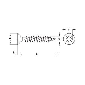 Havşa Başlı Sunta Vidası 3, 0x17mm (1000 Adet), Gal 2