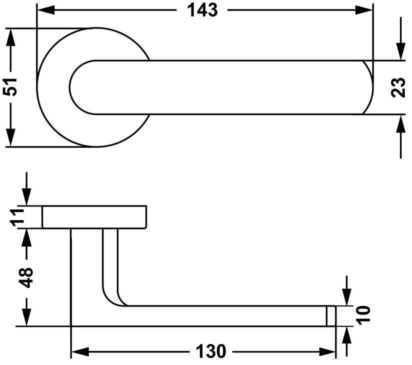 Kapı Kolu Seti, HÄFELE MERIT, Aluminyum / zamak, Oval 2