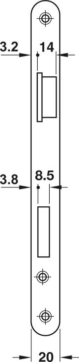 Gömme kilit, menteşeli kapılar için, profil silindir, seren mesafesi 40/80 mm 3