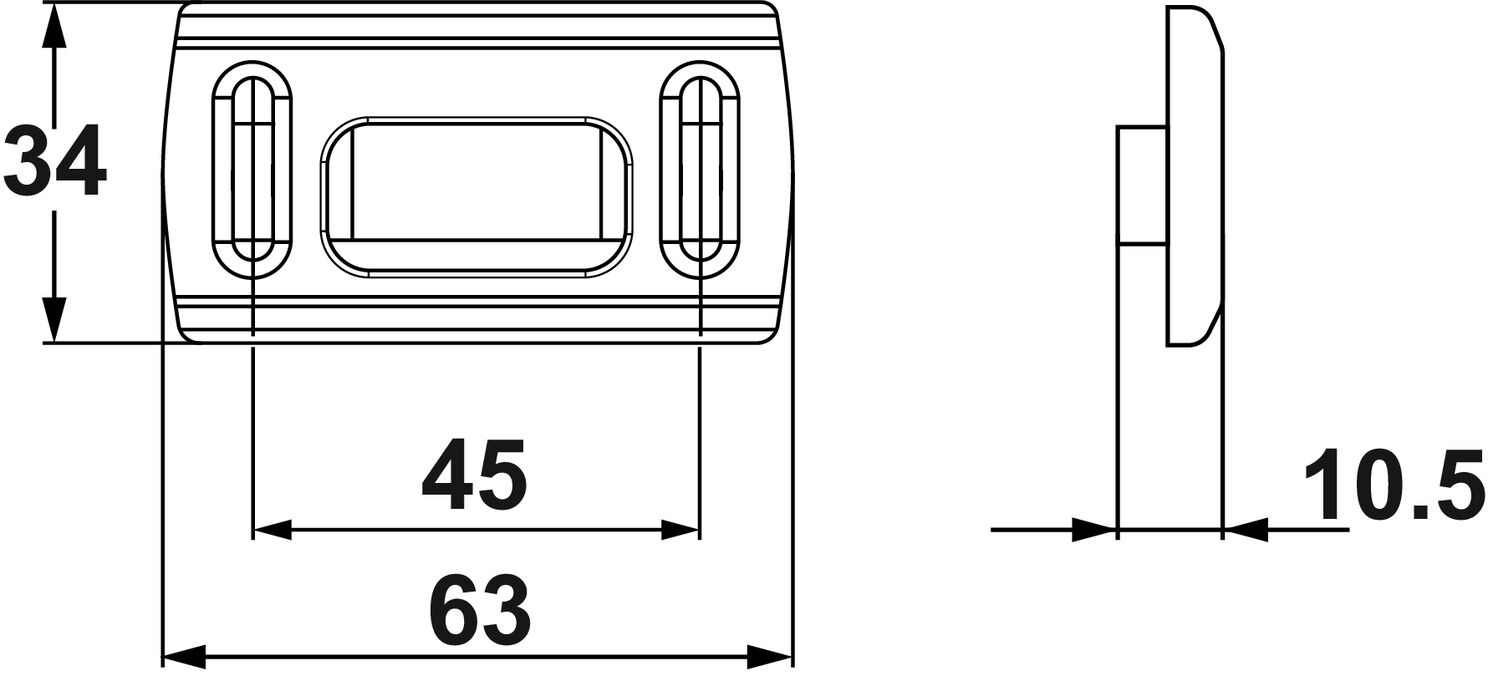 Kilit Karşılığı, HÄFELE FORMA/NOVA, Alüminyum Kapılar İçin, NR