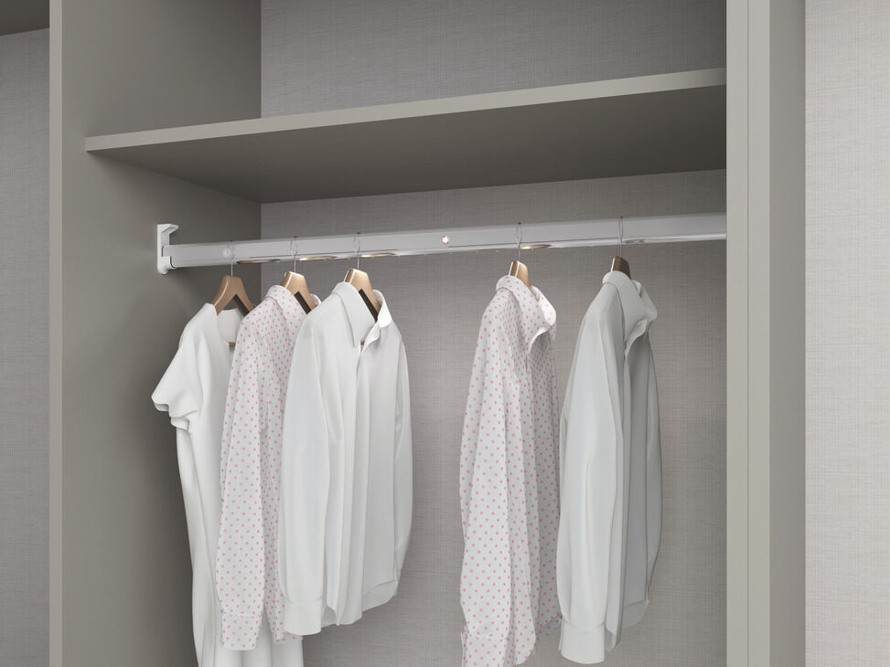 LED Işıklı Askı Borusu, HÄFELE DRESS LINE, Elektrikli, Hareket Sensörlü, Alüminyum